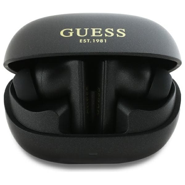 Guess Bluetooth-hovedtelefoner GUTWST88MCTGK TWS + dockingstation sort/sort kapseltrykt logo