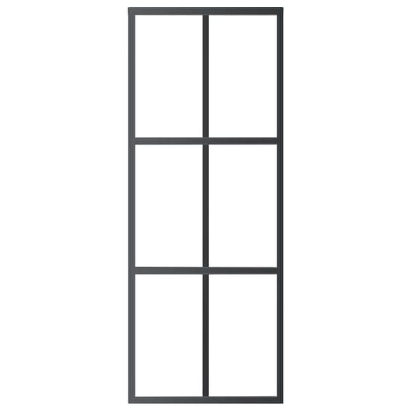 vidaXL skydedøre, ESG-glas og aluminium, 76x205 cm, sort