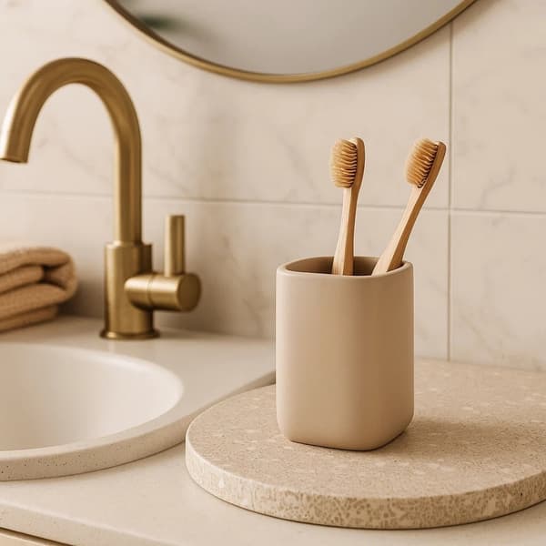 LISO beige badeværelseskrus