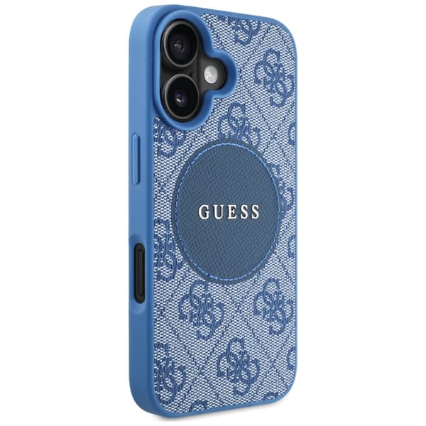 Guess 4G Circle Classic Logo-etui til MagSafe til iPhone 16, blå