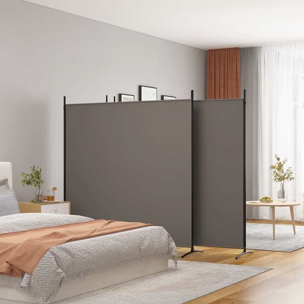 vidaXL 4-panelsskærm, antracit, 698x180 cm, stof