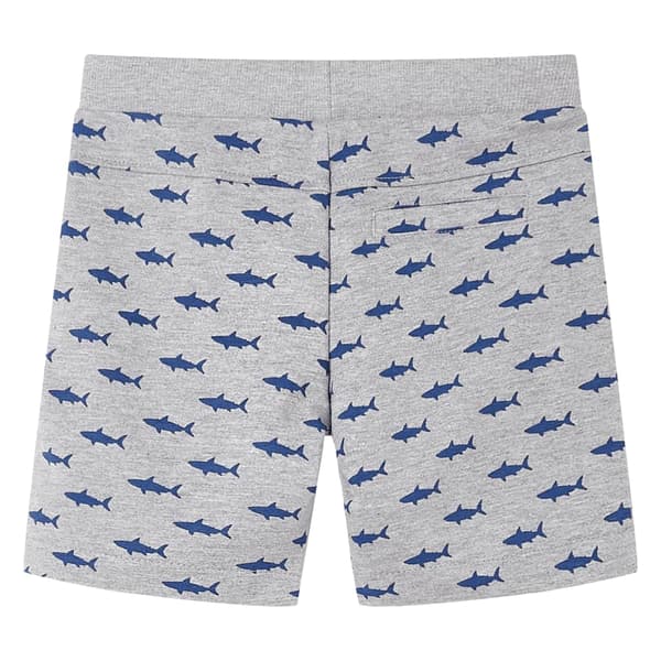 Børneshorts med snøre, lysegrå melange, 116