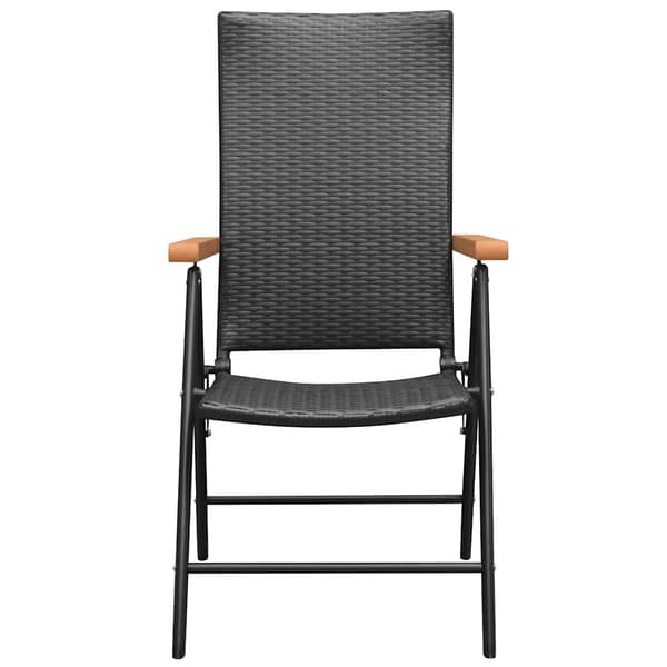vidaXL stabelbare havestole, sæt med 2, polyrattan, sort