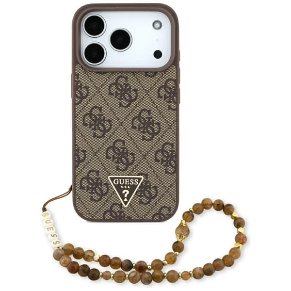 Guess 4G Strap Triangle Logo MagSafe-etui til iPhone 17 Pro brun