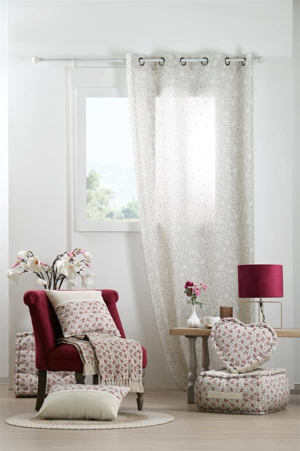 GINNY gardin 140x260 beige blomster