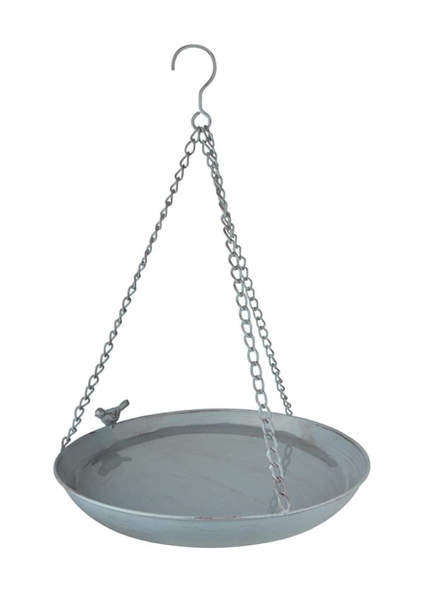 Hängande fågelbad i metall