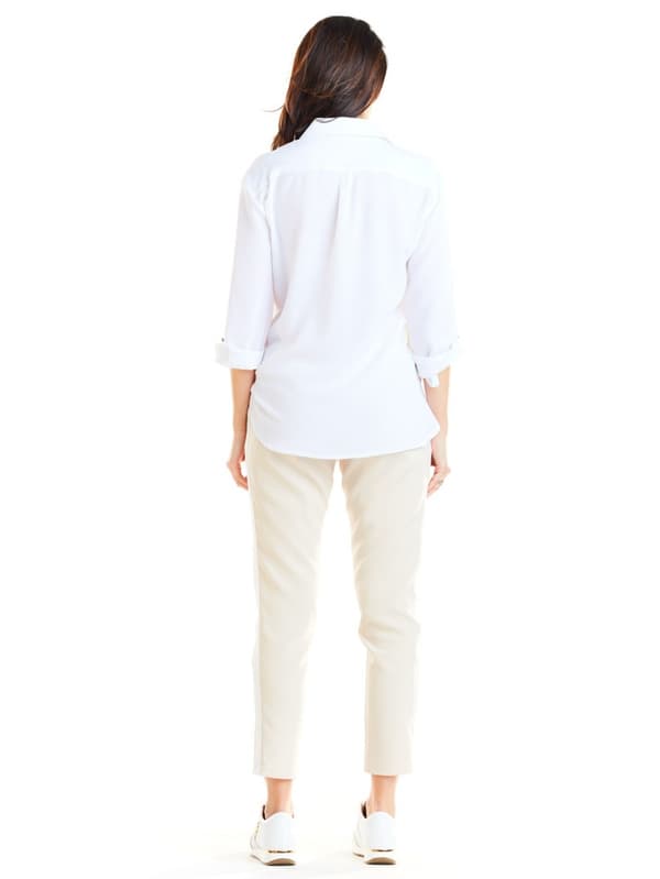 Lavtaljede bukser med sidestriber, beige L