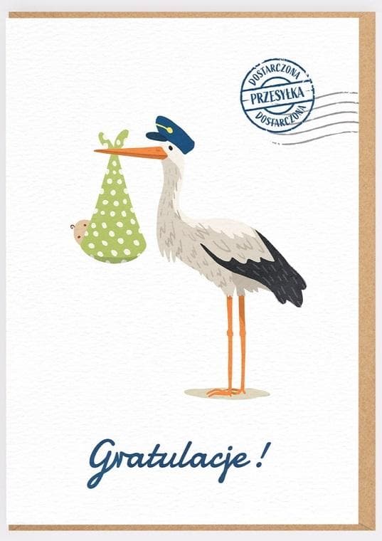 Fødselskort - Stork Tillykke