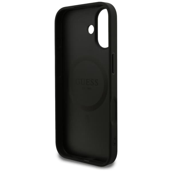 Guess Grained Ring MagSafe-etui til iPhone 17, sort