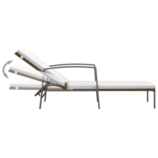 vidaXL Solstolar med bord, set om 2, polyrotting, brun