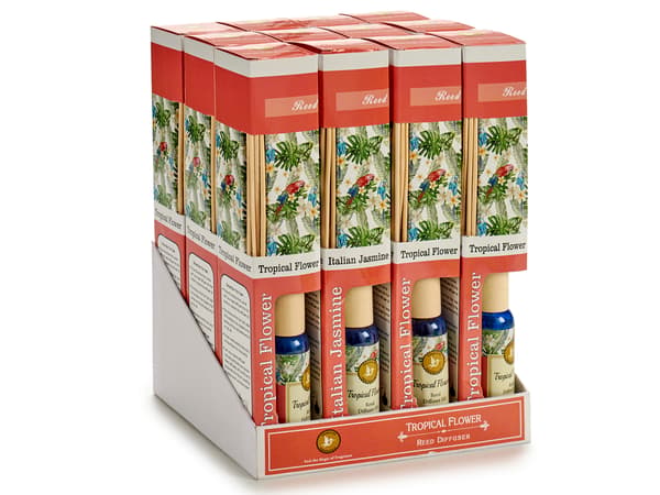 Set med 12 doftdiffusorer - Tropiska blommor