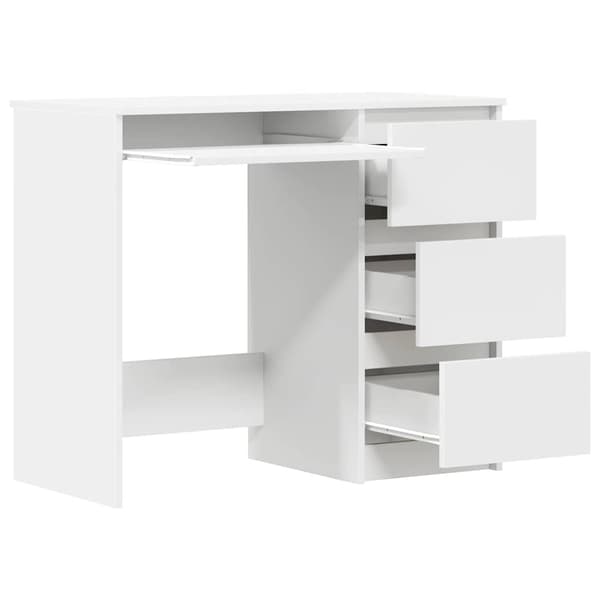 vidaXL skrivebord, hvid, 90x45x76 cm, spånplade