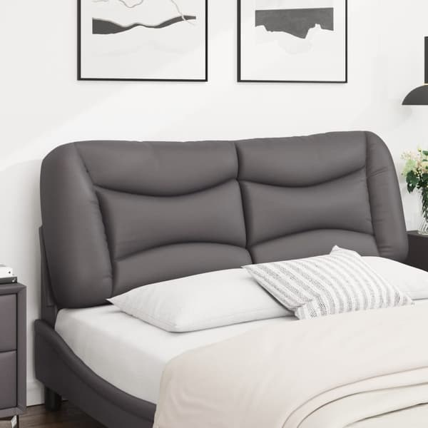 vidaXL hovedgærdehynde, grå, 140 cm, kunstlæder