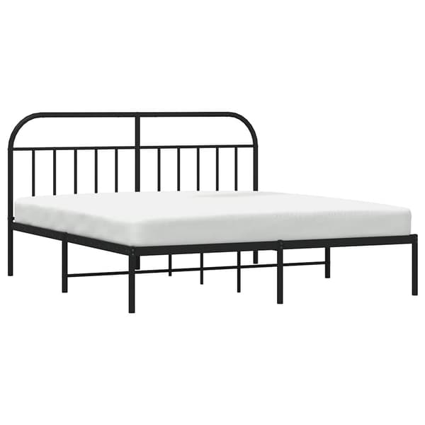 vidaXL metalsengestel med hovedgærde sort 180x200 cm
