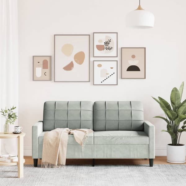 vidaXL 2-sitssoffa ljusgrå 140 cm klädd i sammet
