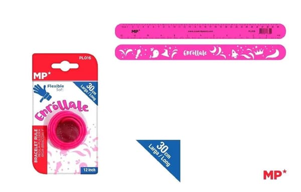 Fleksibel fuchsia lineal 30 cm