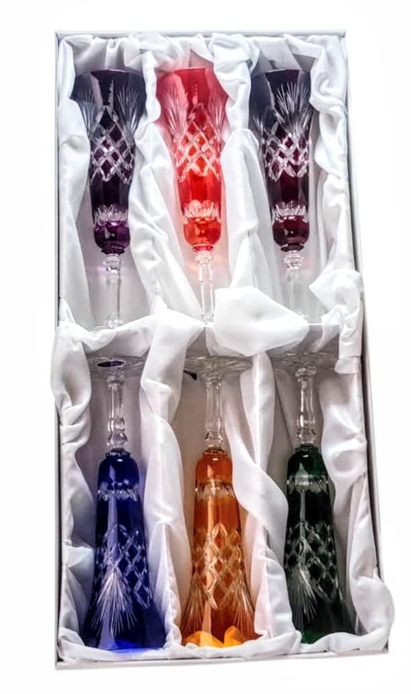 Färgglada kristall champagneglas 170 ml Ananas