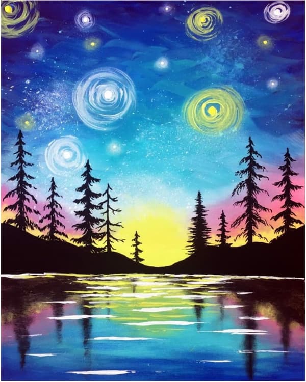 Timanttimosaiikkikirjonta Northern Lights 5d
