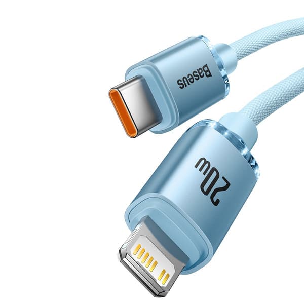 USB-C iPhone Lightning -kaapeli, pikalataus 20 W, 1,2 m, sininen
