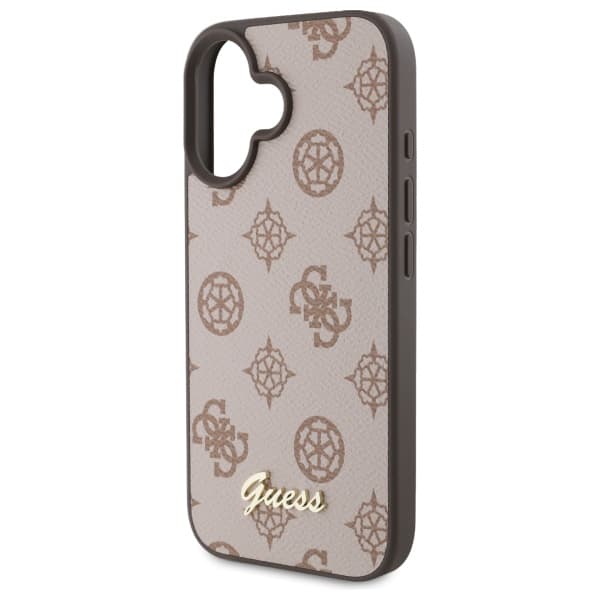Guess Peony Script MagSafe-skal till iPhone 16, brunt