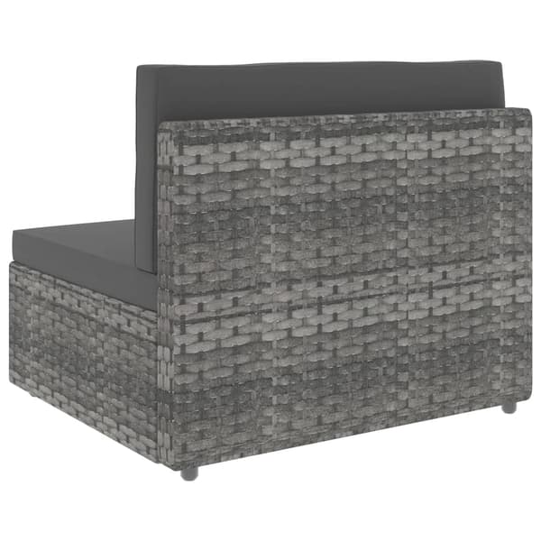 vidaXL 3-istuttava modulaarinen sohva, PE-rottinki, harmaa