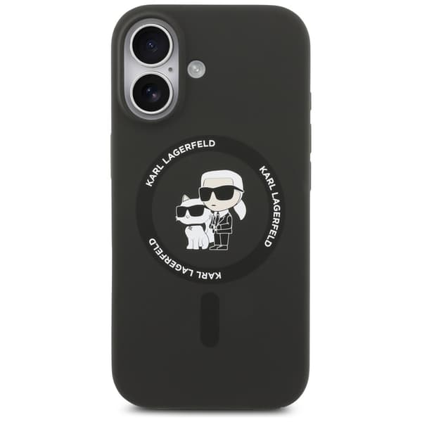 Karl Lagerfeld Silikone Karl&Choupette Ring MagSafe-etui til iPhone 17, sort