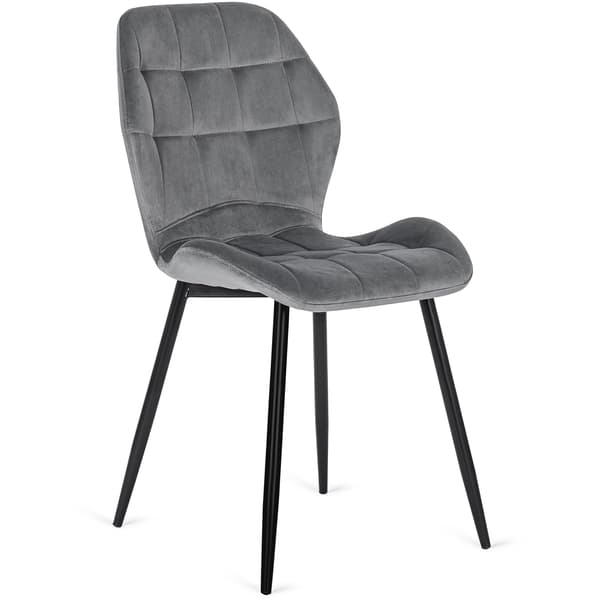 LUCKY Klädd Matstol Grå Sammet Modern Loft
