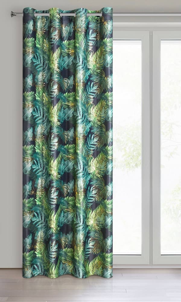 Davos gardin 140x250 cm sort og grøn
