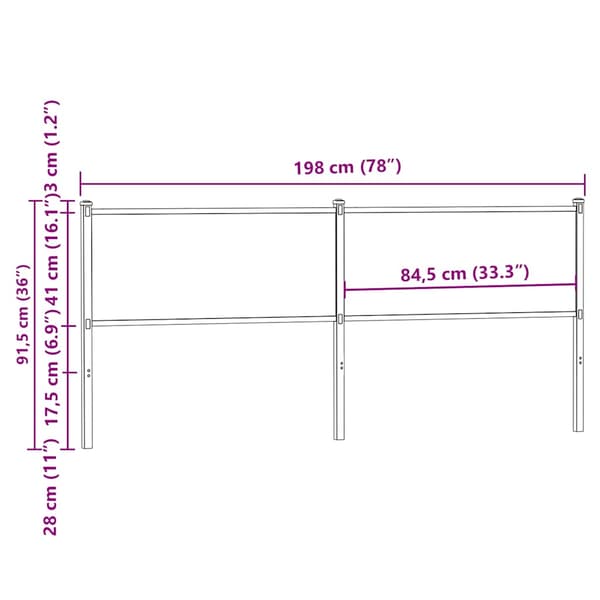 vidaXL sengegavl brun eg 190 cm