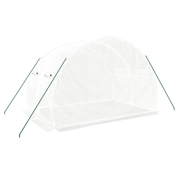 vidaXL Växthus med stålram, vit, 6 m², 3x2x2 m