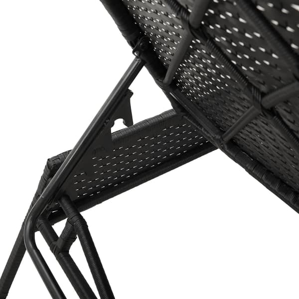 vidaXL liggestole med bord, sæt med 2, sort, polyrattan