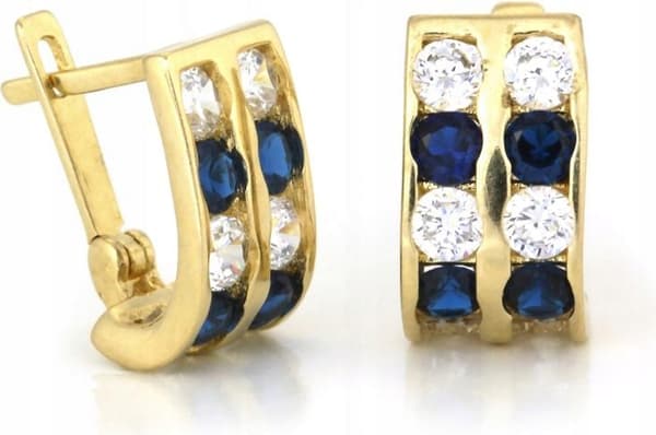 Guldörhängen 585 barn komma zirkoner eleganta för barn 14K