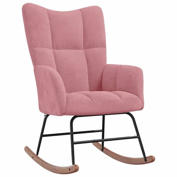 vidaXL Gungstol, rosa, klädd i sammet
