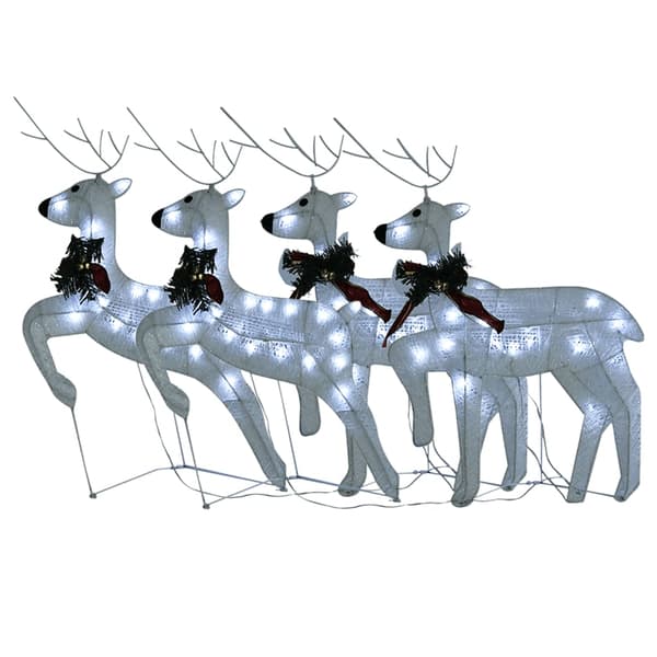 vidaXL julerenserdyr, 4 stk., 80 hvide LED'er