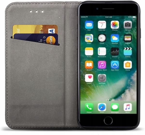 Fodral till IPHONE APPLE 7+ /8+ / 7 PLUS/8 PLUS SMART MAGNETFODRAL SVART+GLAS