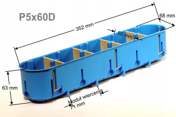 Kasse til hulvægge 5x60mm, dyb multiboks