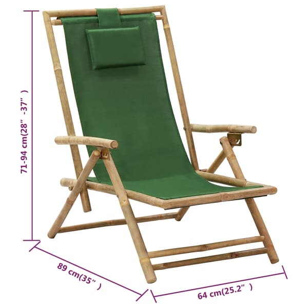vidaXL Fåtölj i grön bambu och tyg