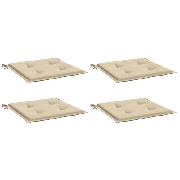vidaXL Trädgårdsdynor, 4 st, Beige, 40 x 40 x 3 cm