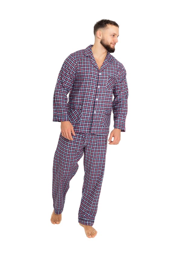 Herr Etamina Pyjamas M långärmad och byxor Knappkrage Bekväm