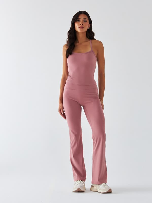 Rosa Utsvängda Leggings - Morning Dew M