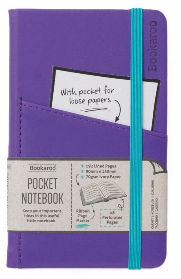 Bookaroo Notebook Journal Pocket A6 - violetti