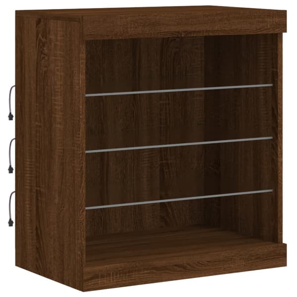 vidaXL LED-skab brunt egetræ 60,5x37x67 cm