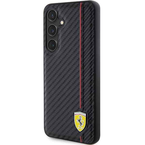 Ferrari Carbon Printed Line cover til Galaxy S24+, sort