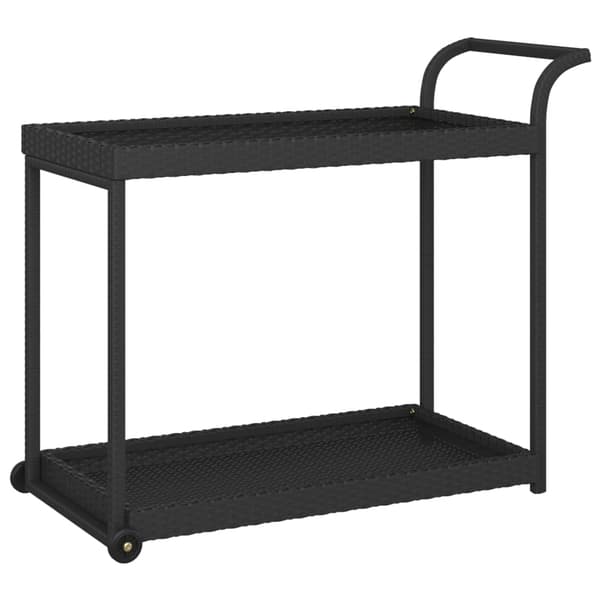 vidaXL barvogn, sort, 100x45x83 cm, polyrattan