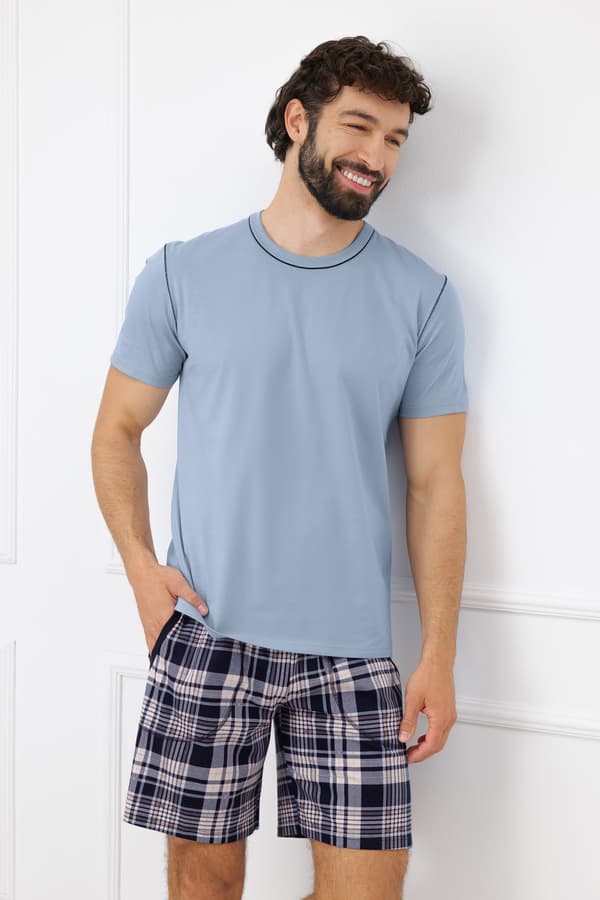 Edwin herrpyjamas kortärmad, korta byxor XL