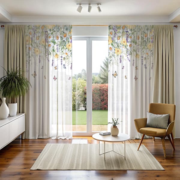 Gardin på tapetryk 807