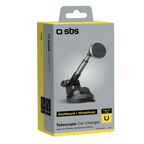 MagSafe Teleskopisk Smartphone Holder til Bil - Sort