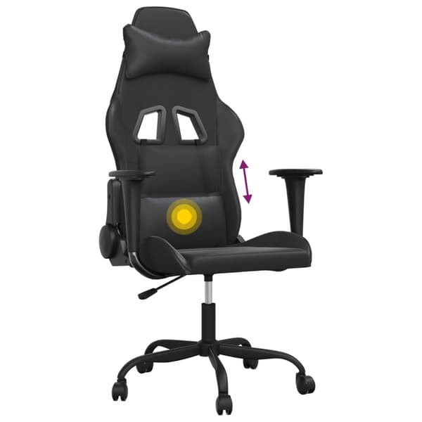 vidaXL massage-gamingstol, sort, kunstlæder