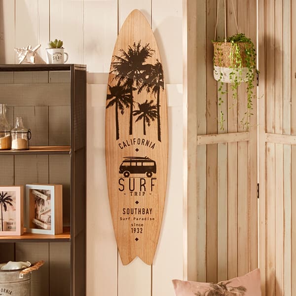 Surfbræt vægdekoration sort