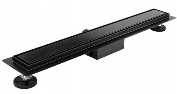 Neox Avlång Linjär Duschbrunn Svart Matt 80 Cm